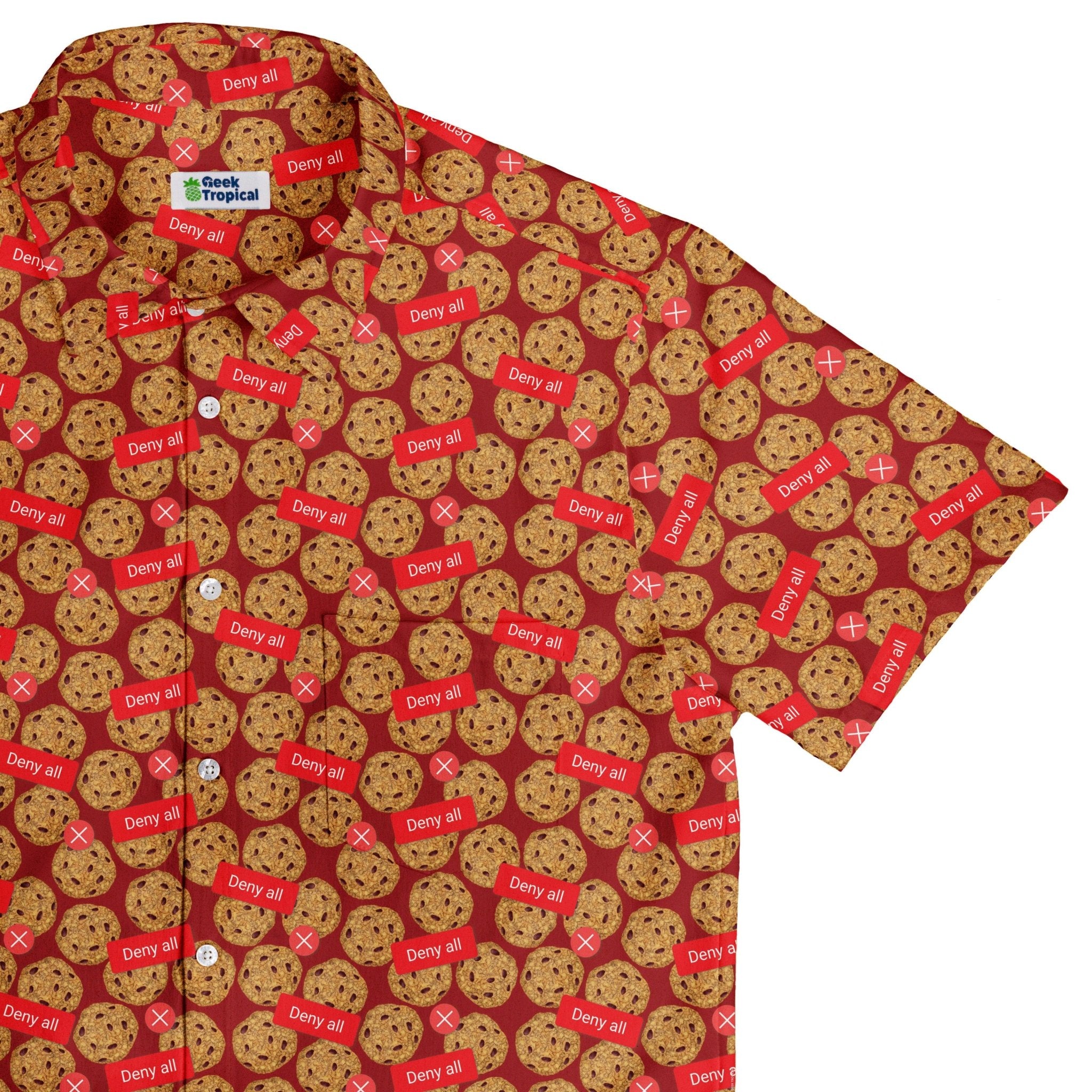 Cookie Policy Red Button Up Shirt 1