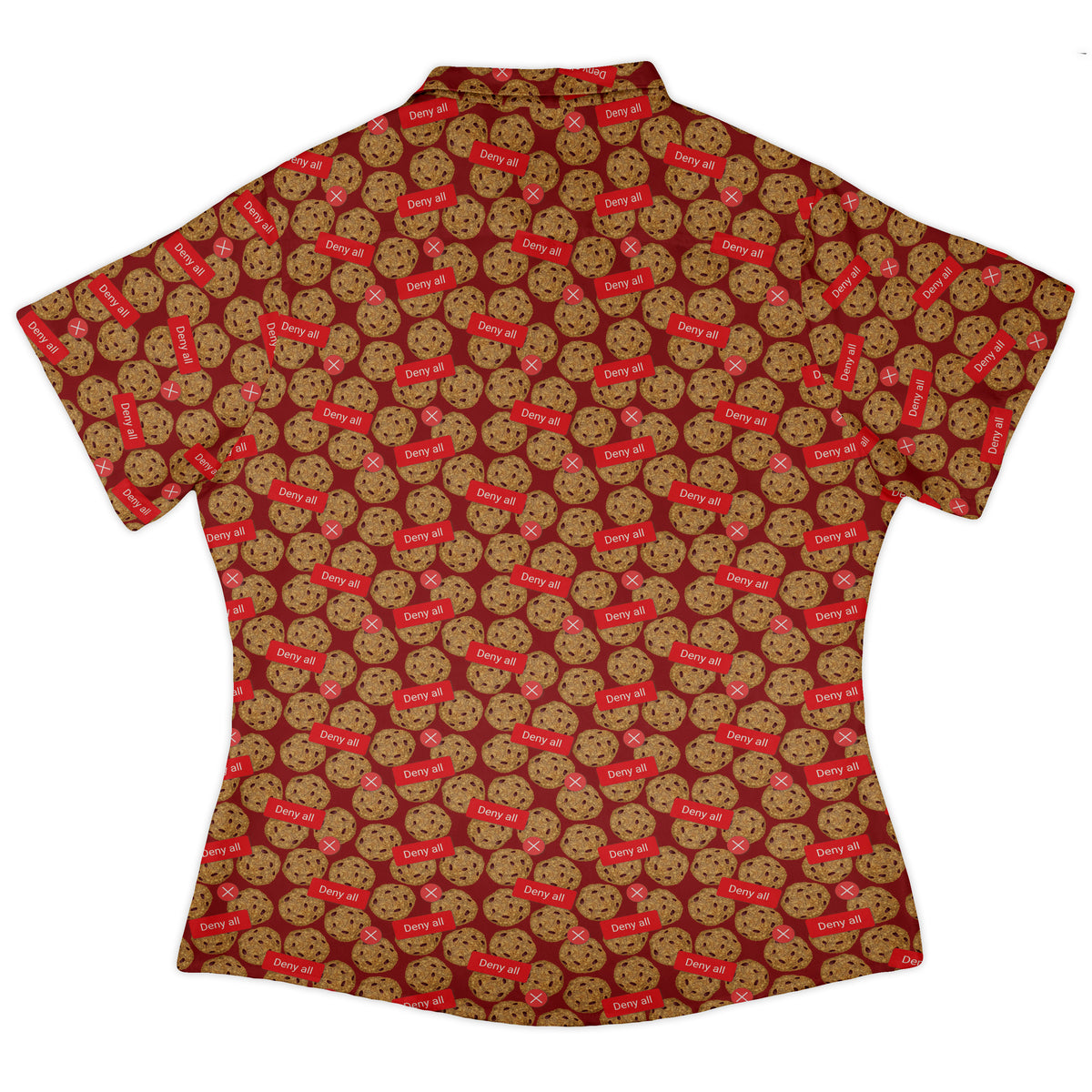 Cookie Policy Red Curvy Button Up Shirt Old Curvy Button Up Shirt womens back