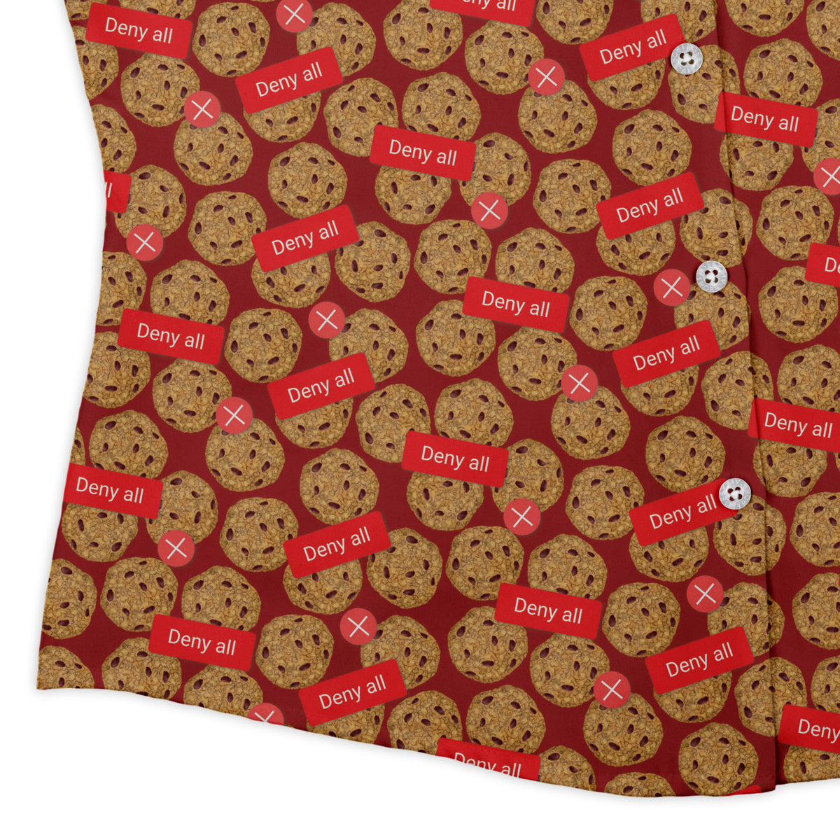 Cookie Policy Red Curvy Button Up Shirt Old Curvy Button Up Shirt womens corner