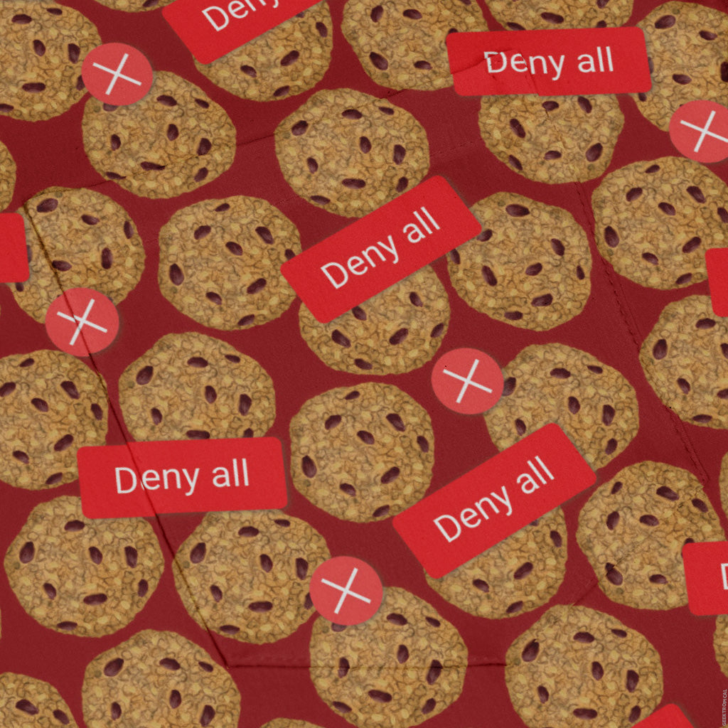 Cookie Policy Red Long Sleeve Button Up Shirt pocket