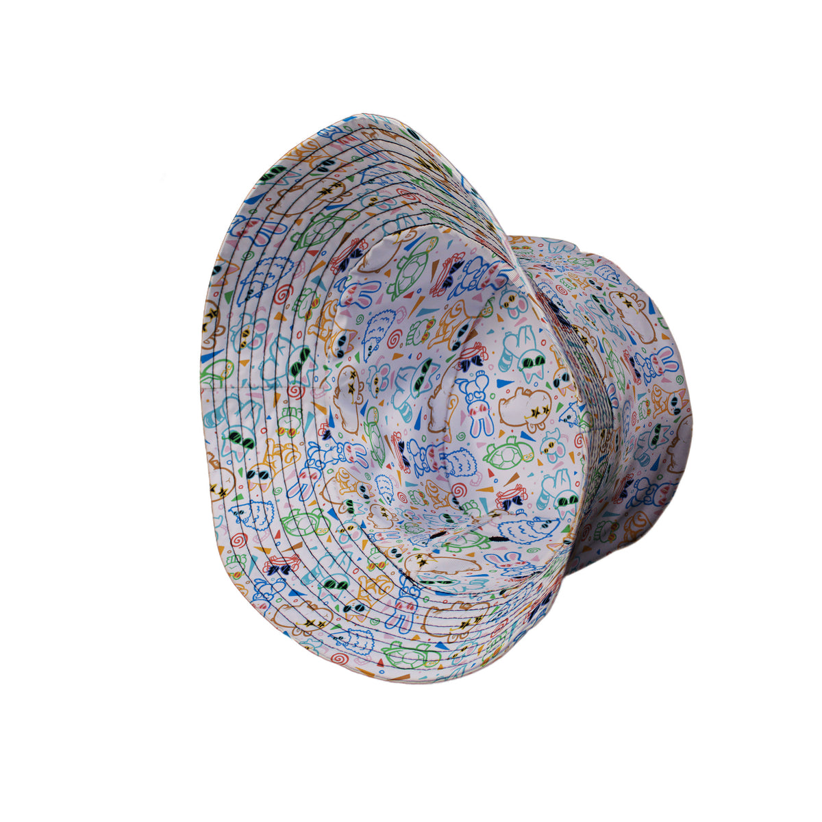 Cool Doodle Animal Parade Bucket Hat Side View
