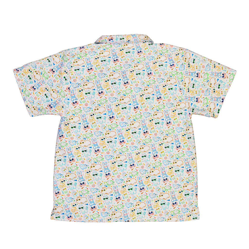 Cool Doodle Animal Parade Youth Hawaiian Shirt Back