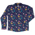 Cosmic Cute Outer Space Long Sleeve Button Up Shirt Geek Nerd adult sizing FLOW DESC WRITING Maximalist Patterns