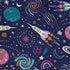 Cosmic Cute Outer Space Long Sleeve Button Up Shirt Geek Nerd adult sizing FLOW DESC WRITING Maximalist Patterns