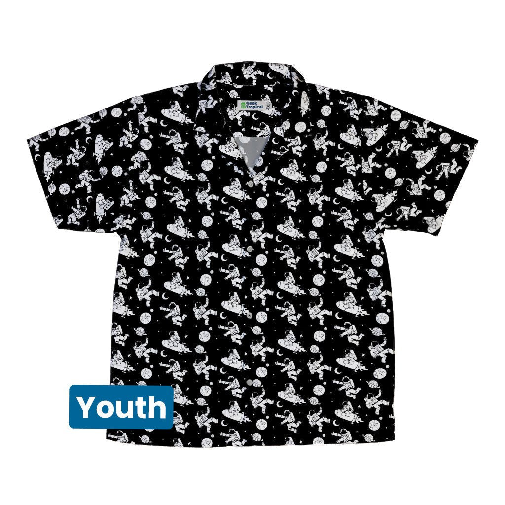 Cosmic Explorers Space Youth Hawaiian Shirt - Design by Tobe Fonseca - outer space & astronaut print - Q3
