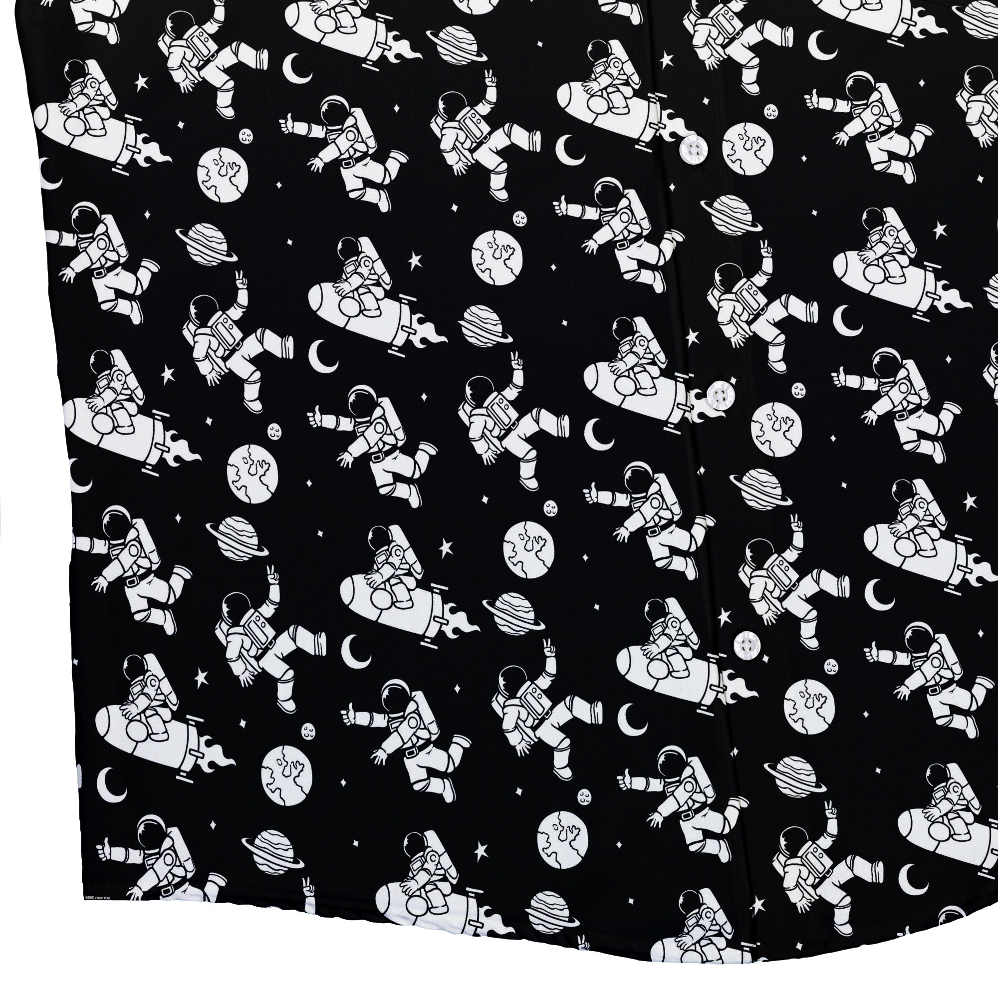 Cosmic Explorers Space Button Up Shirt - adult sizing - Design by Tobe Fonseca - outer space & astronaut print