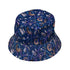 Cosmic Yarn Cats Blue Bucket Hat Gray Stitching