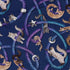 Cosmic Yarn Cats Blue Button Up Shirt Pocket