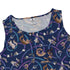 Cosmic Yarn Cats Blue Sleeveless Dress close front