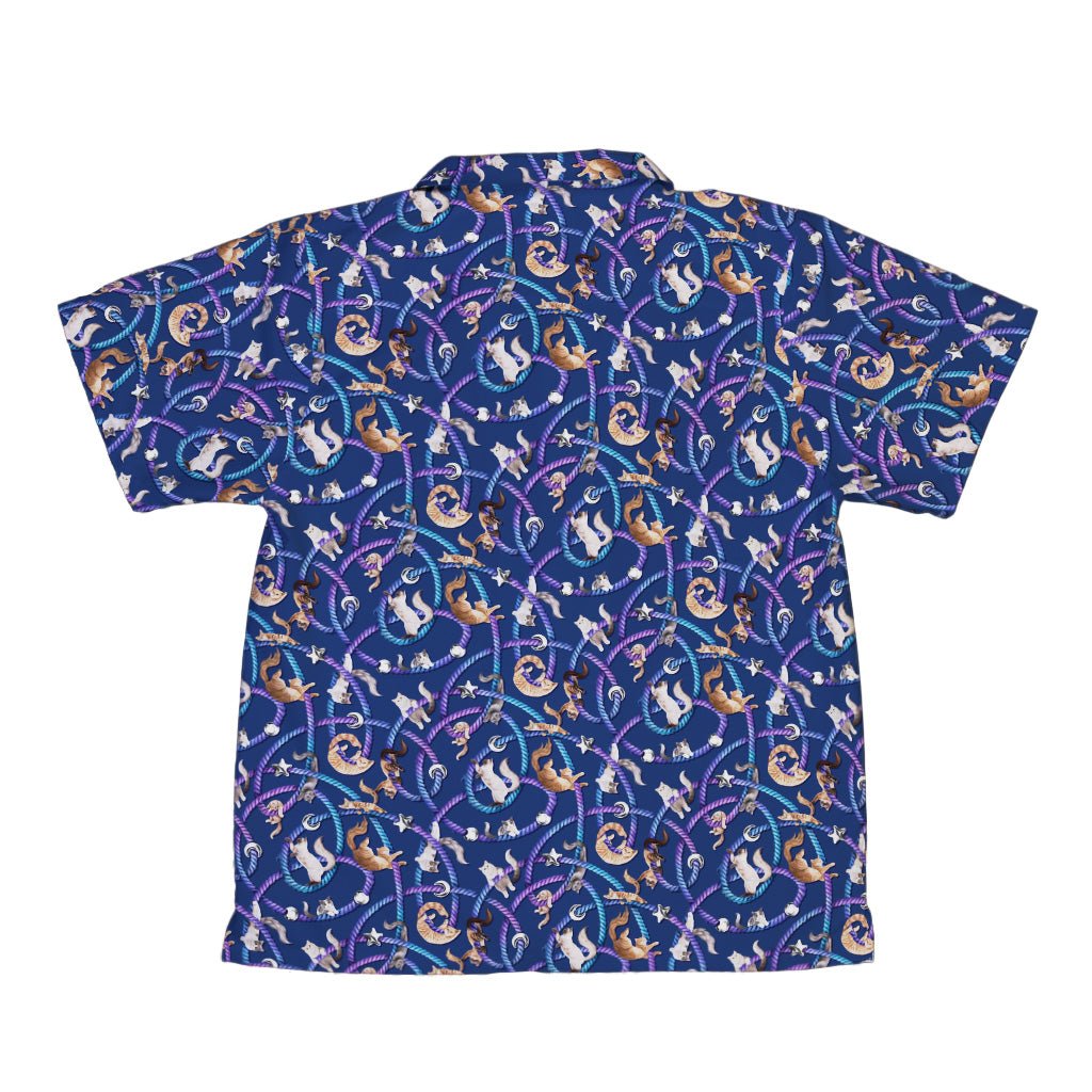 Cosmic Yarn Cats Blue Youth Hawaiian Shirt 2