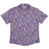 Cosmic Yarn Cats Lilac Button Up Shirt Flat Front