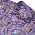 Cosmic Yarn Cats Lilac Button Up Shirt Neck