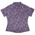 Cosmic Yarn Cats Lilac Curvy Button Up Shirt womens back