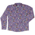 Cosmic Yarn Cats Lilac Long Sleeve Button Up Shirt front