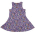 Cosmic Yarn Cats Lilac Sleeveless Dress back