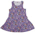 Cosmic Yarn Cats Lilac Sleeveless Dress front