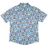 Cosmic Yarn Cats Teal Button Up Shirt Back