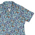 Cosmic Yarn Cats Teal Curvy Button Up Shirt womens top right