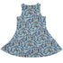 Cosmic Yarn Cats Teal Sleeveless Dress back