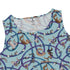 Cosmic Yarn Cats Teal Sleeveless Dress close front