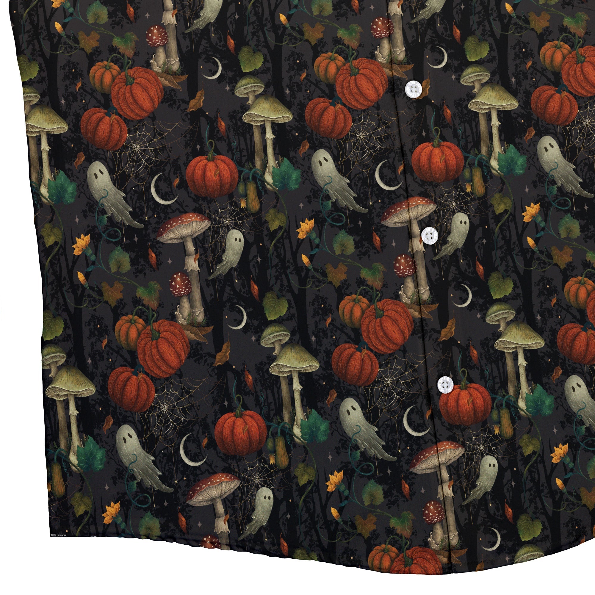 Cottagecore Halloween Mushroom Button Up Shirt Geek Nerd adult sizing halloween q4