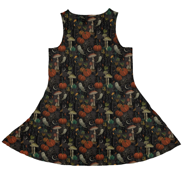 Cottagecore Halloween Mushroom Sleeveless Dress