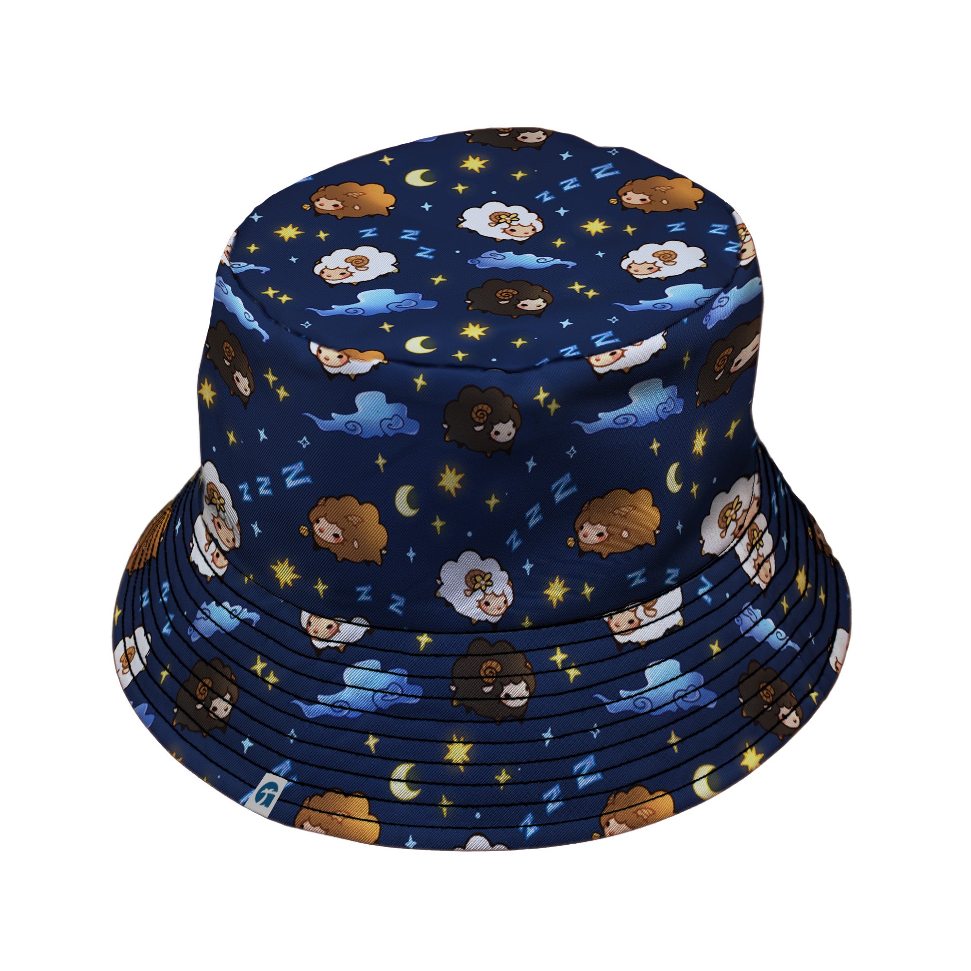 Counting Sheep Bucket Hat Black Stitching
