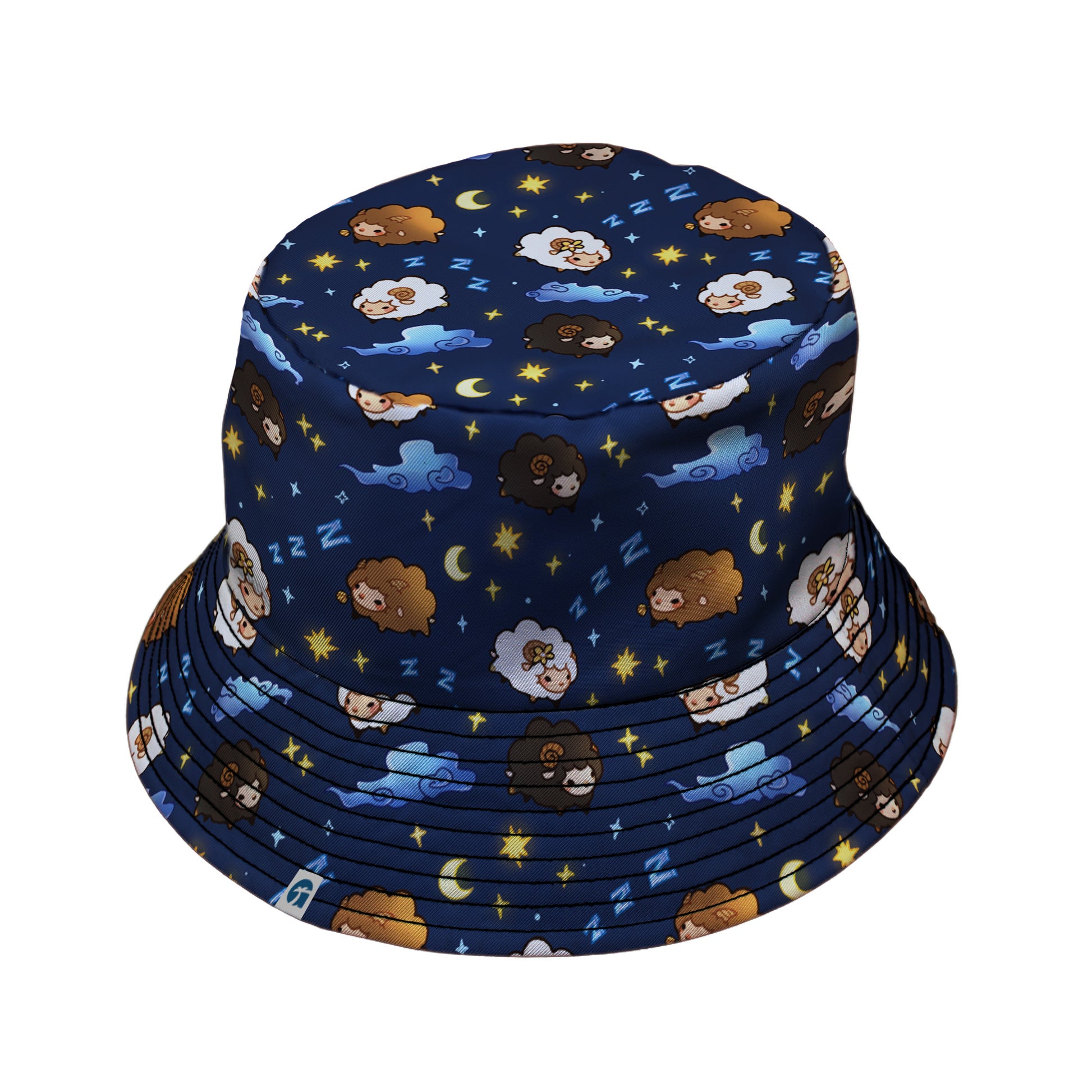 Counting Sheep Bucket Hat Black Stitching