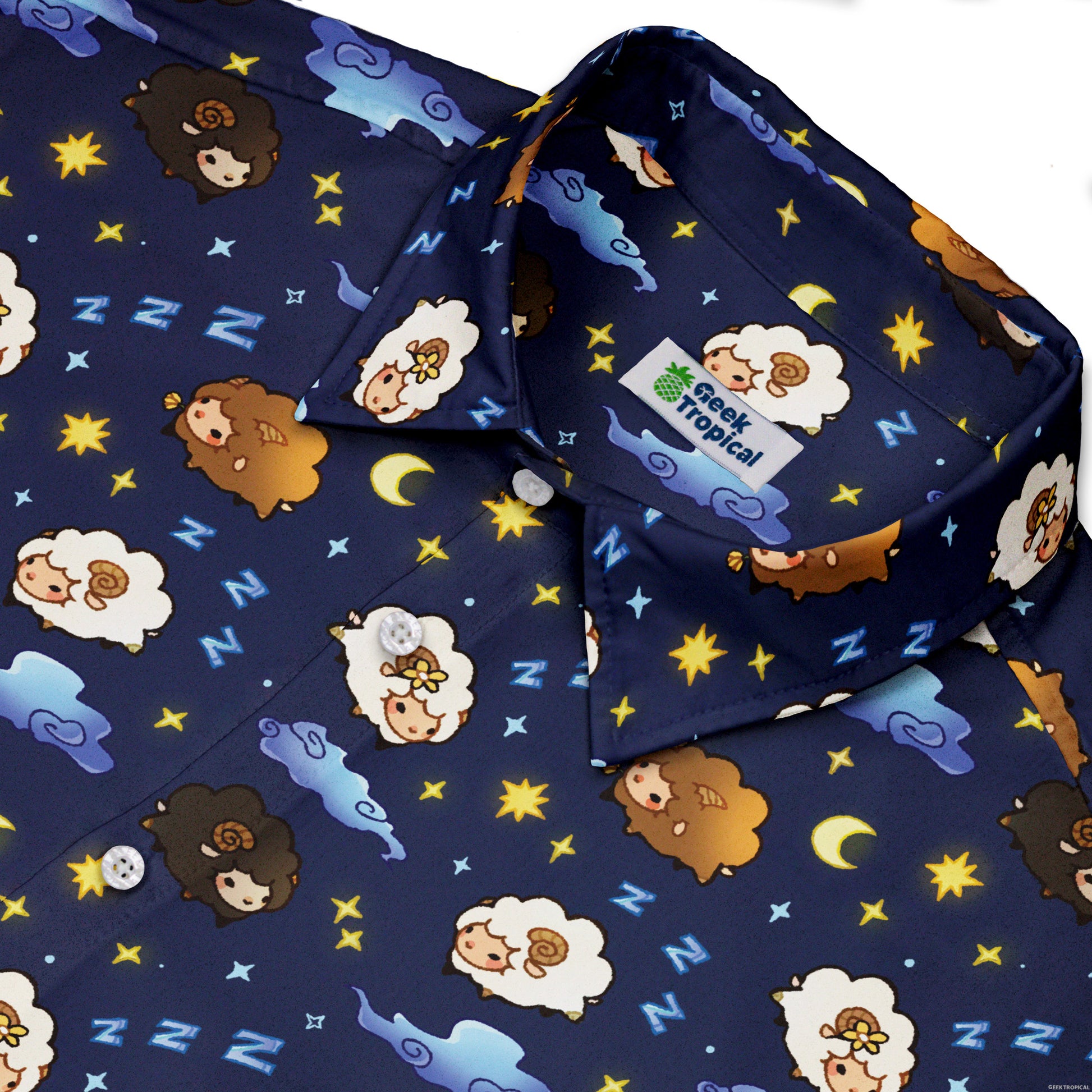 Counting Sheep Button Up Shirt Neck