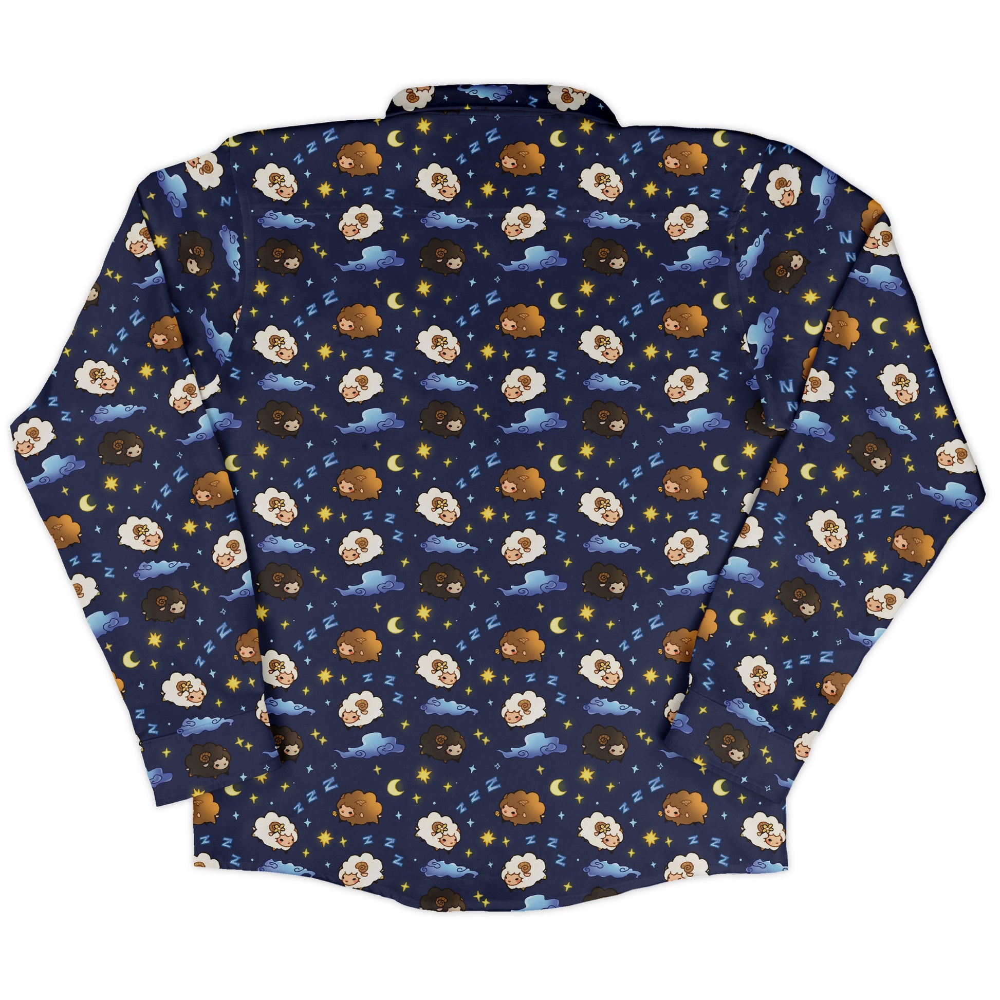 Counting Sheep Long Sleeve Button Up Shirt back