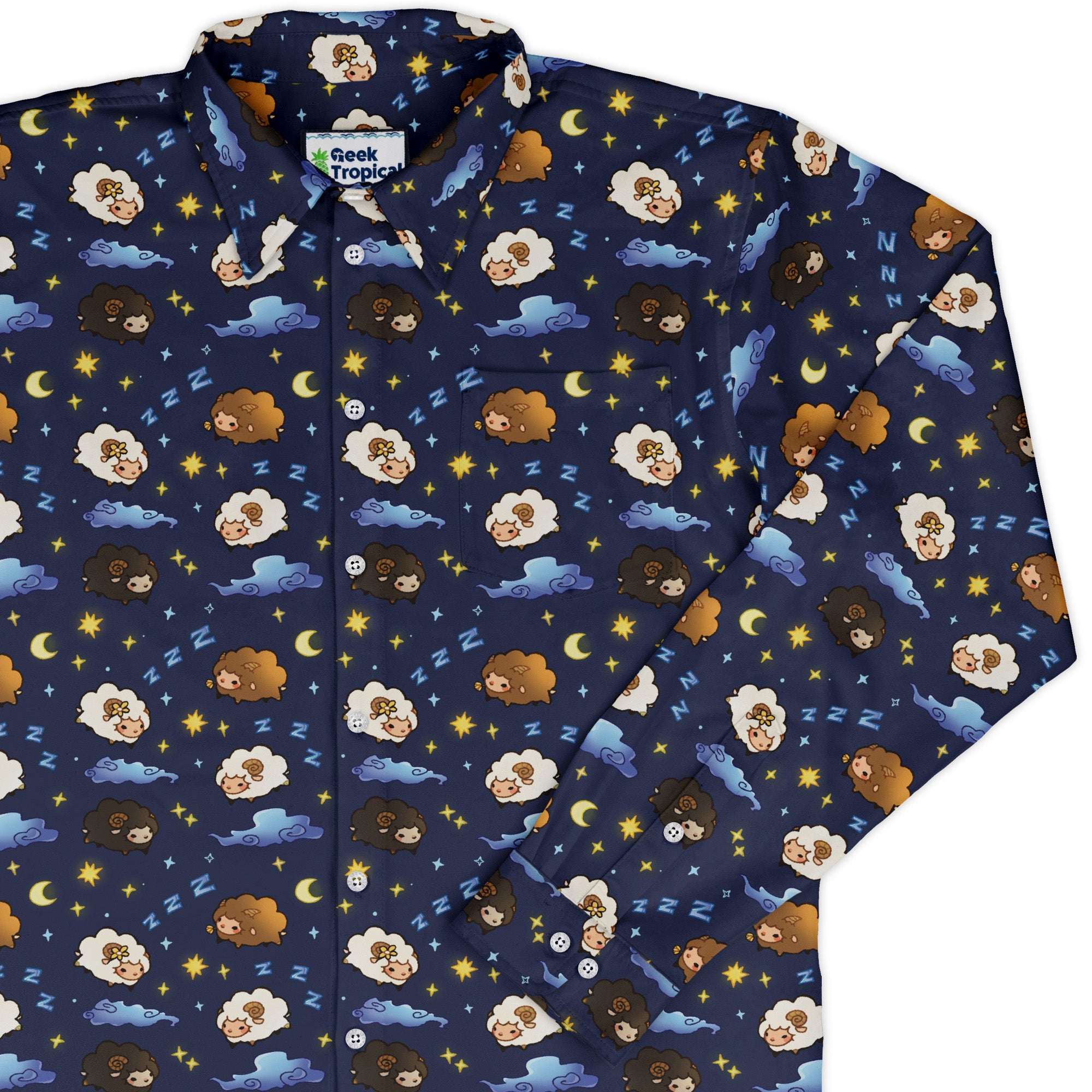 Counting Sheep Long Sleeve Button Up Shirt cover