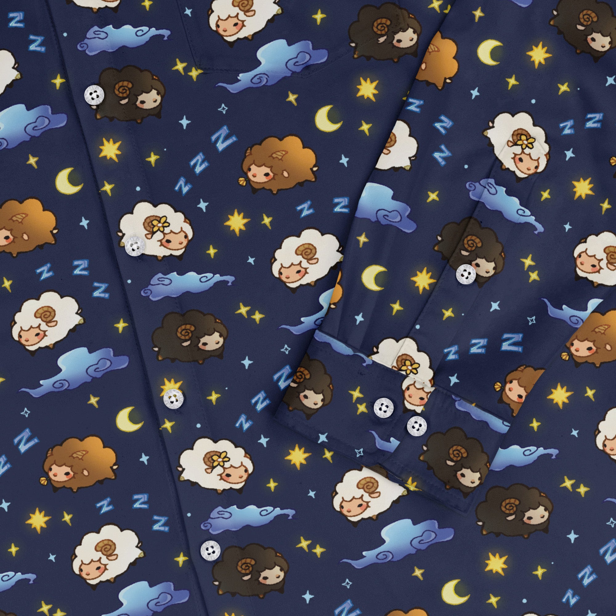 Counting Sheep Long Sleeve Button Up Shirt 2