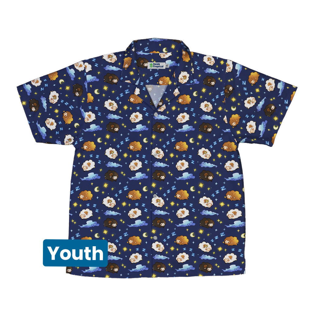 Counting Sheep Youth Hawaiian Shirt Front