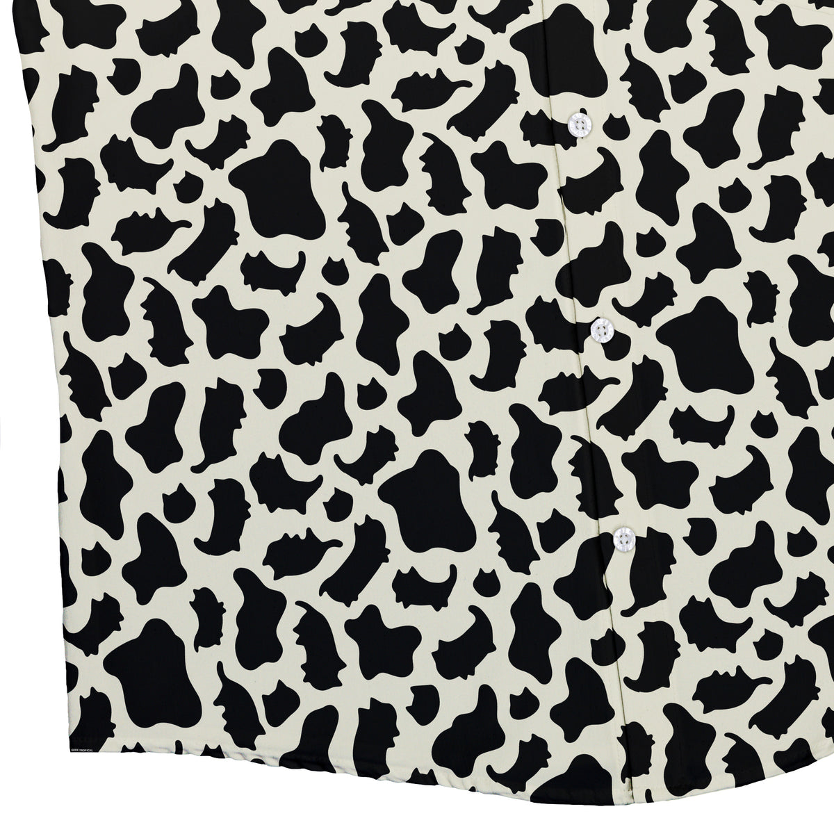 Cow Cat Button Up Shirt Bottom Corner