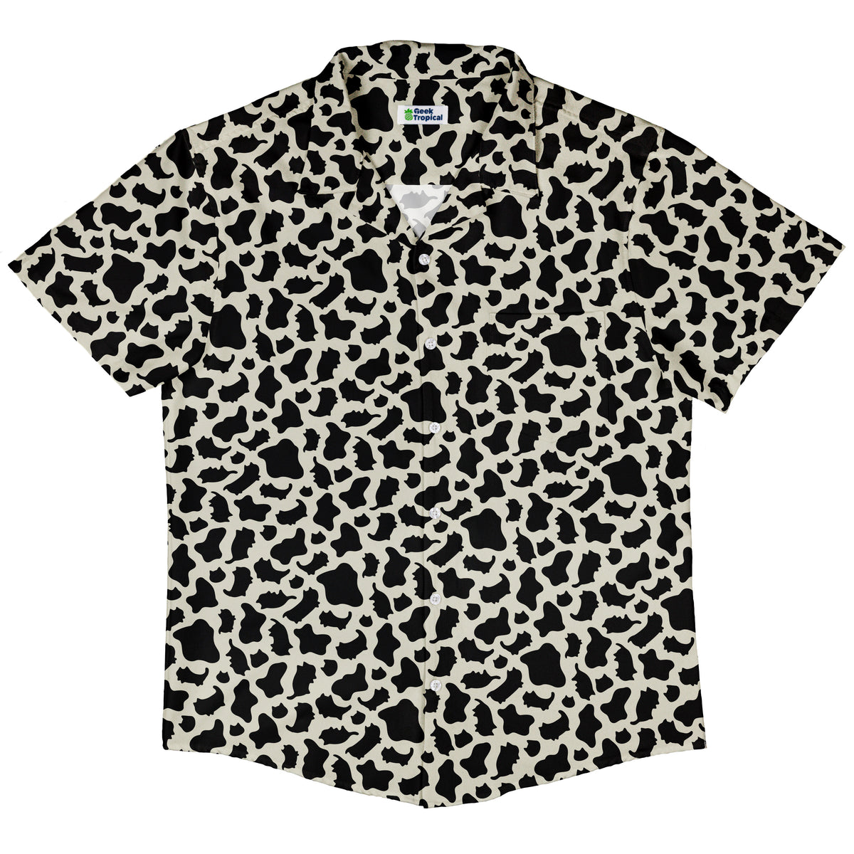 Cow Cat Button Up Shirt Hawaiian Front