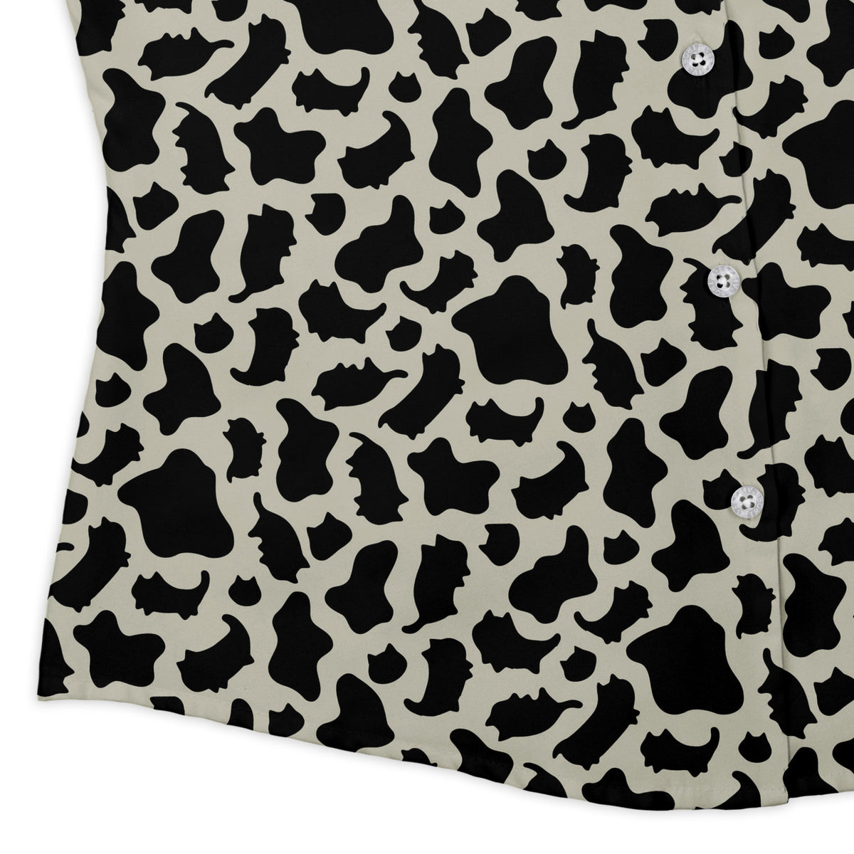 Cow Cat Curvy Button Up Shirt womens corner