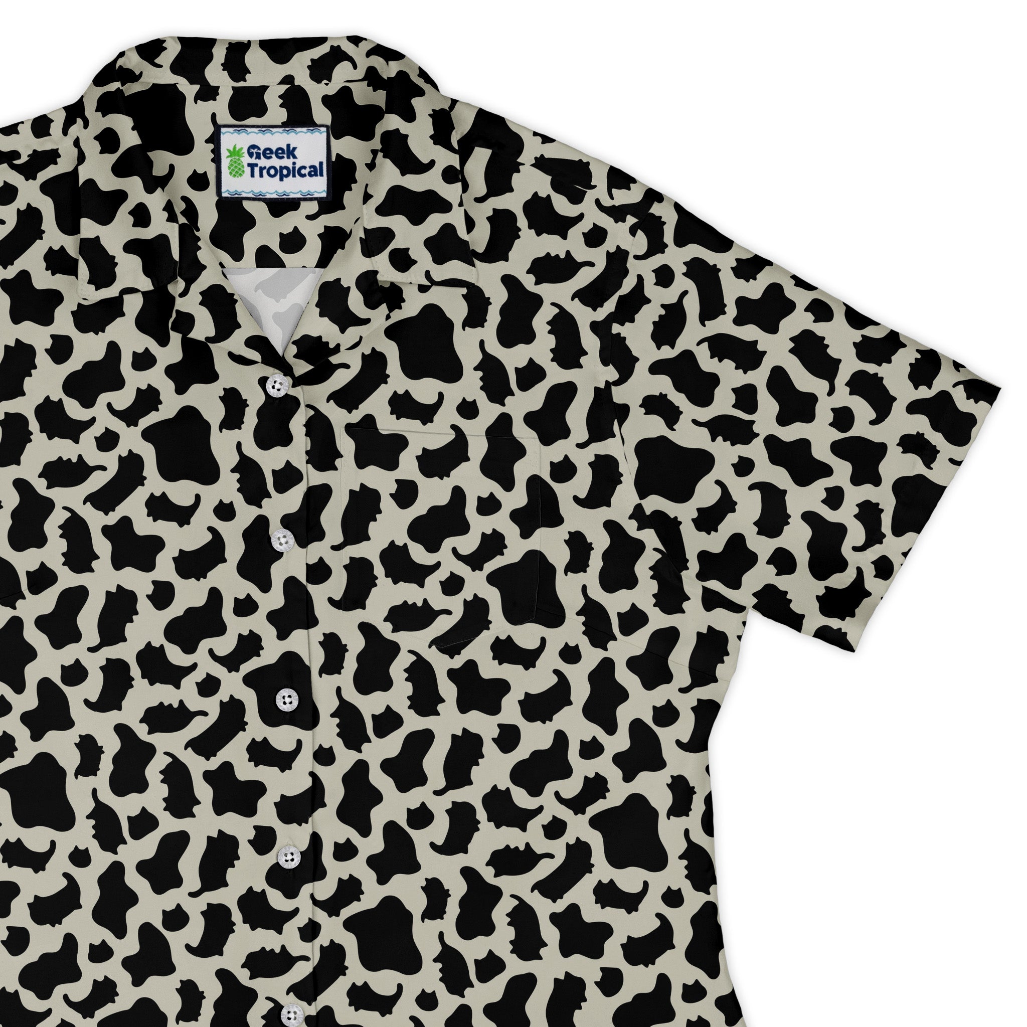 Cow Cat Curvy Button Up Shirt womens top right