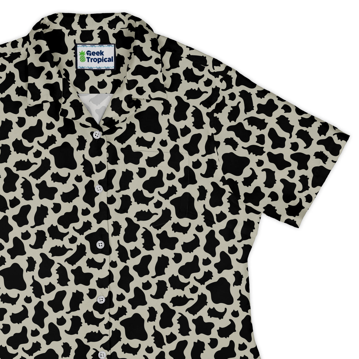 Cow Cat Curvy Button Up Shirt womens top right