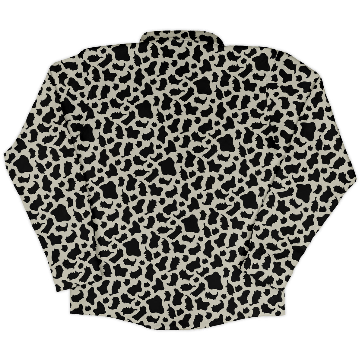 Cow Cat Long Sleeve Button Up Shirt back