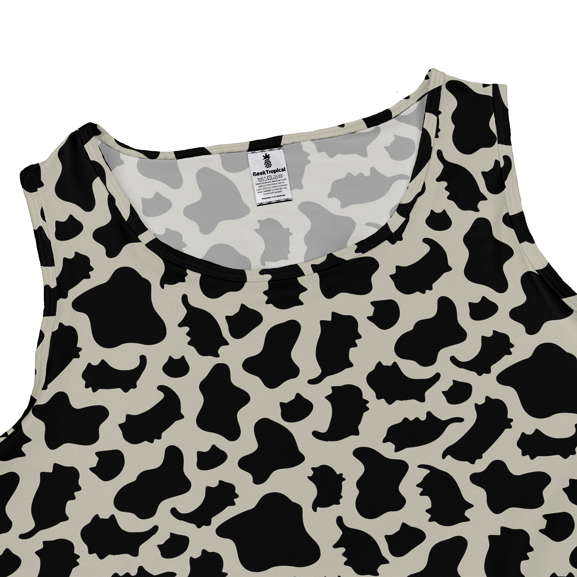 Cow Cat Sleeveless Dress close front