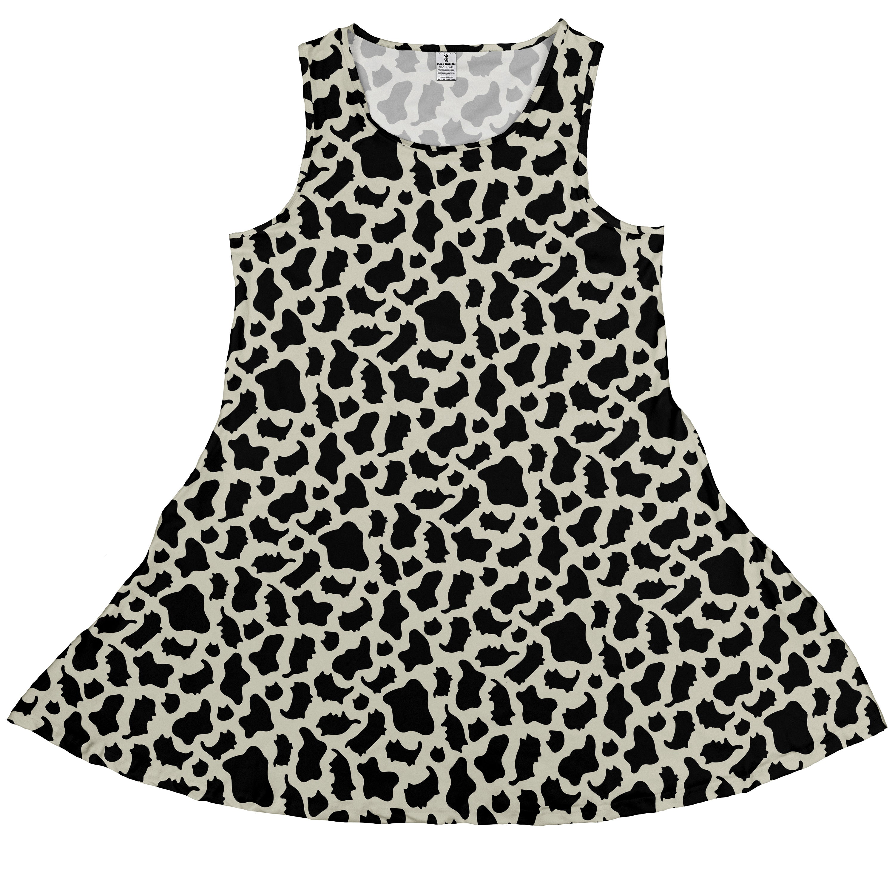 Cow Cat Sleeveless Dress front
