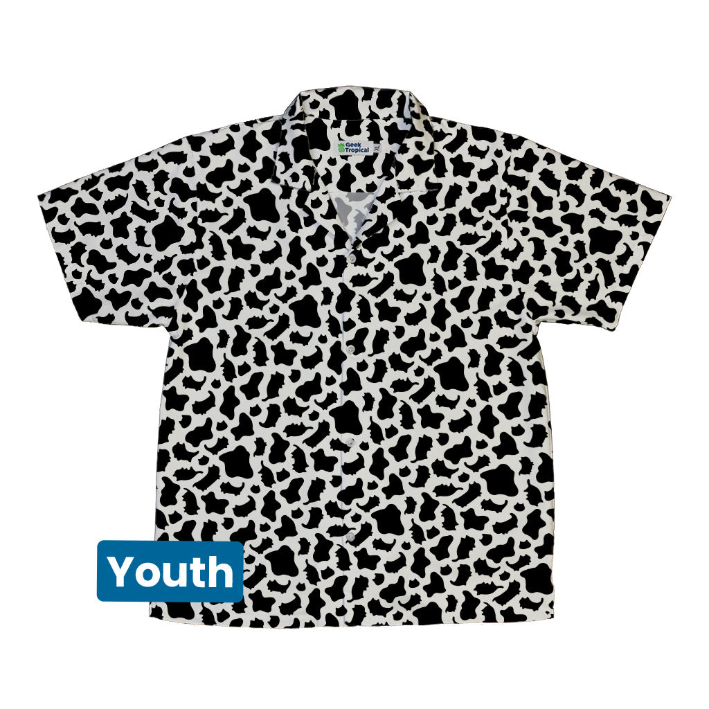 Cow Cat Youth Hawaiian Shirt Front