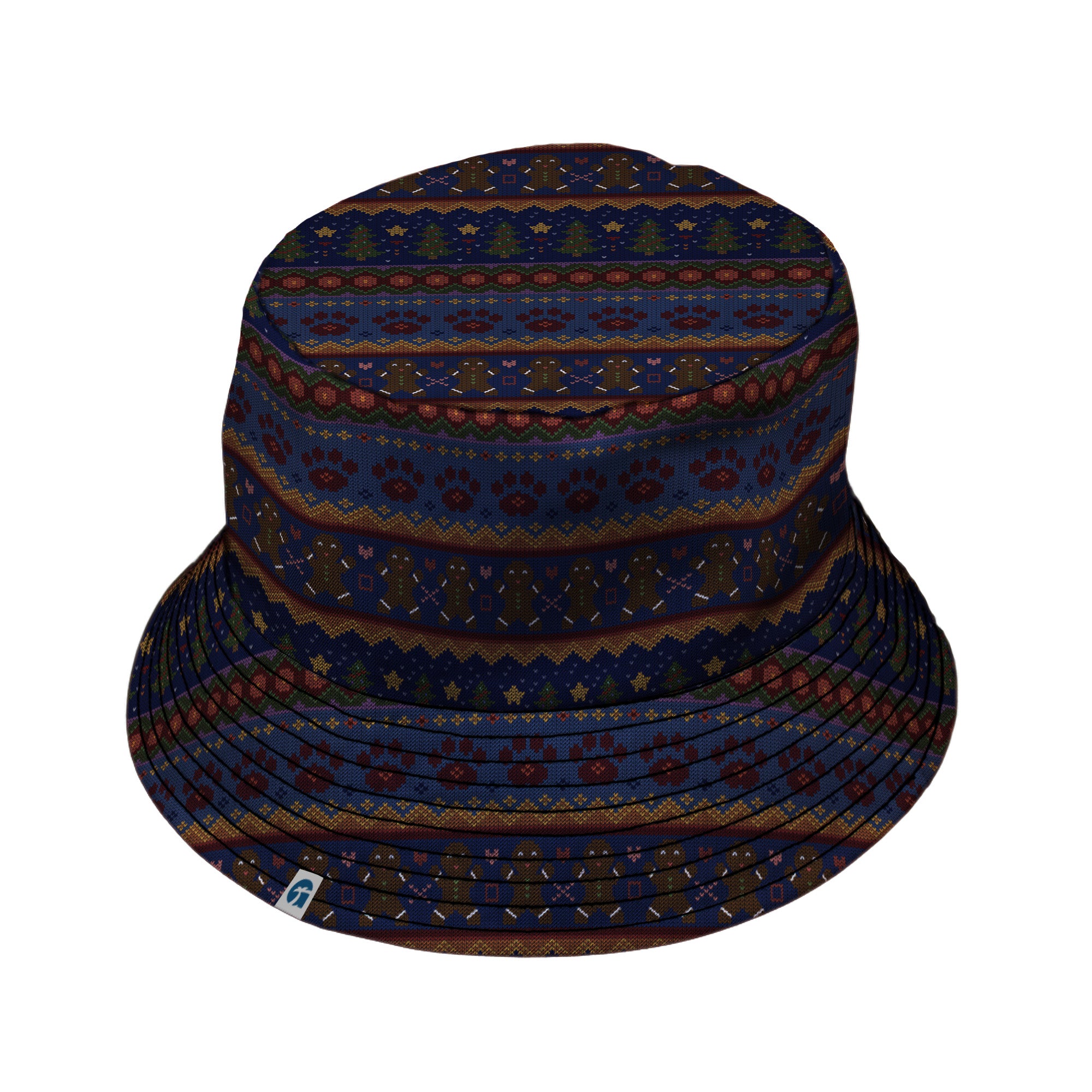 Cozy Holiday Sweater Bucket Hat Black Stitching