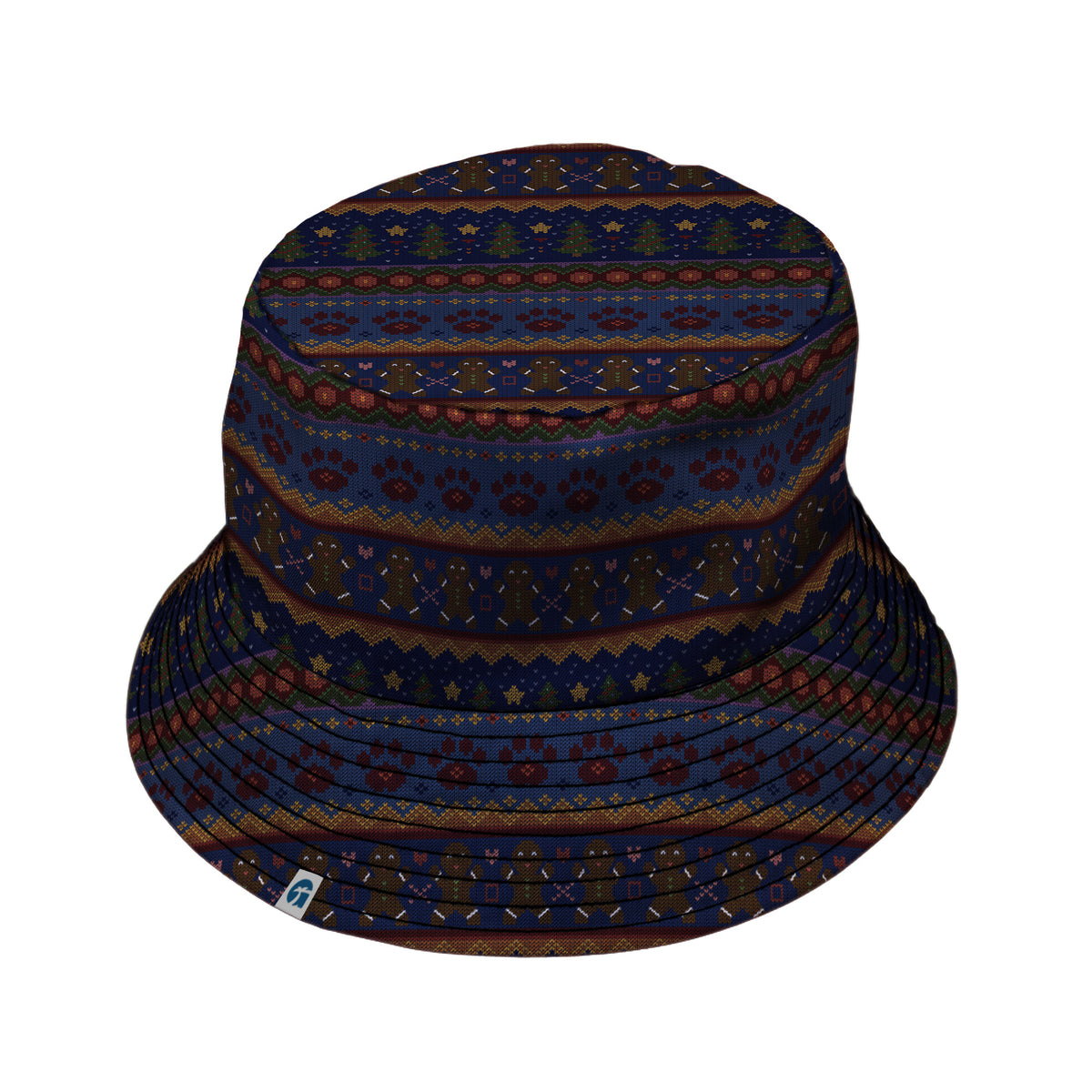 Cozy Holiday Sweater Bucket Hat Black Stitching