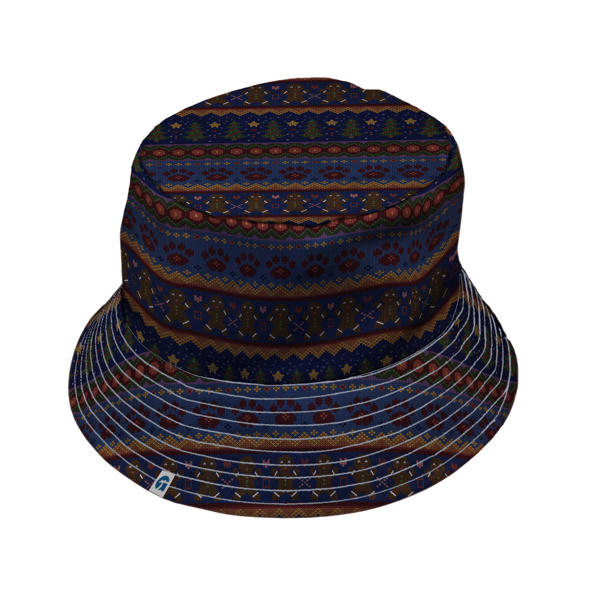 Cozy Holiday Sweater Bucket Hat Gray Stitching