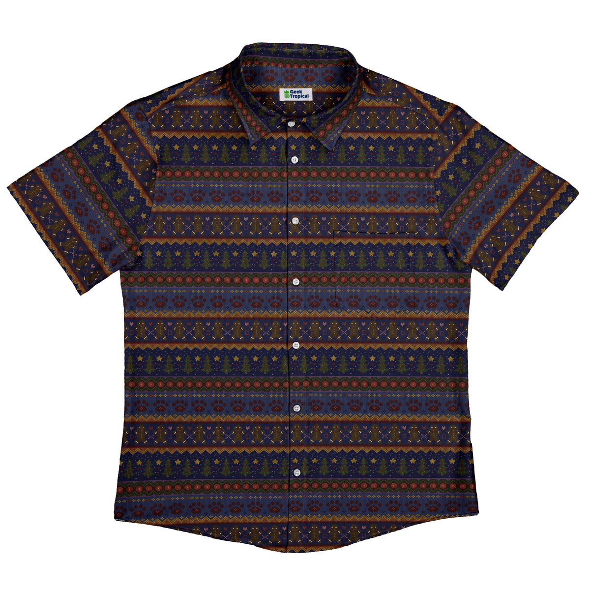 Cozy Holiday Sweater Button Up Shirt Flat Front