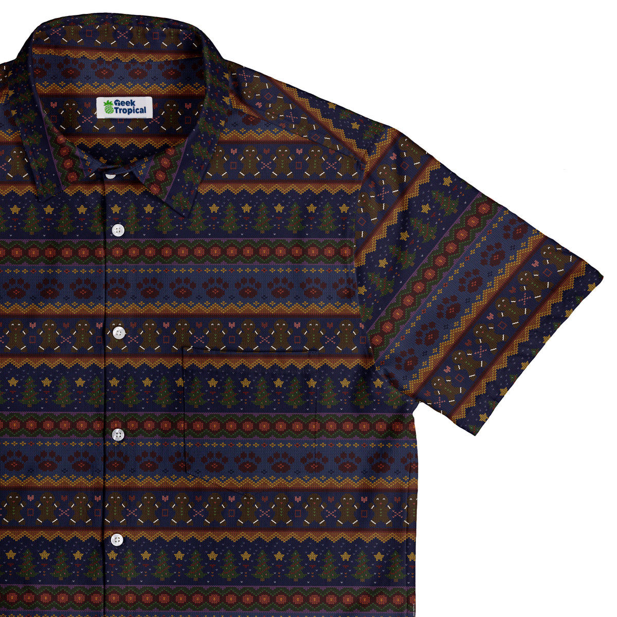 Cozy Holiday Sweater Button Up Shirt Top Corner