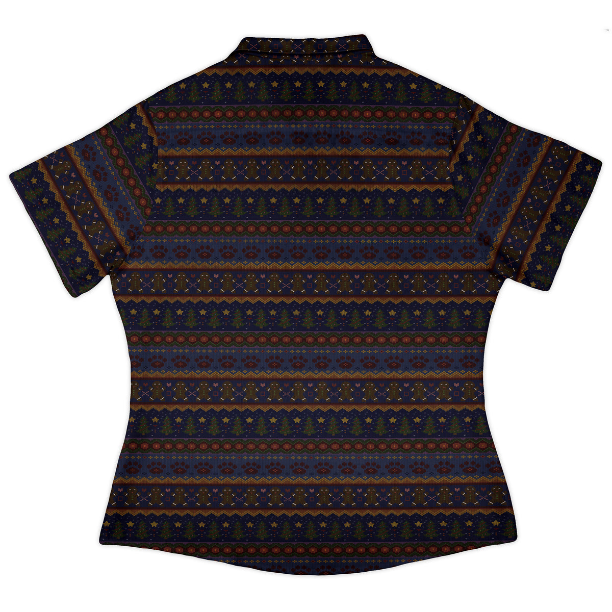 Cozy Holiday Sweater Curvy Button Up Shirt womens back