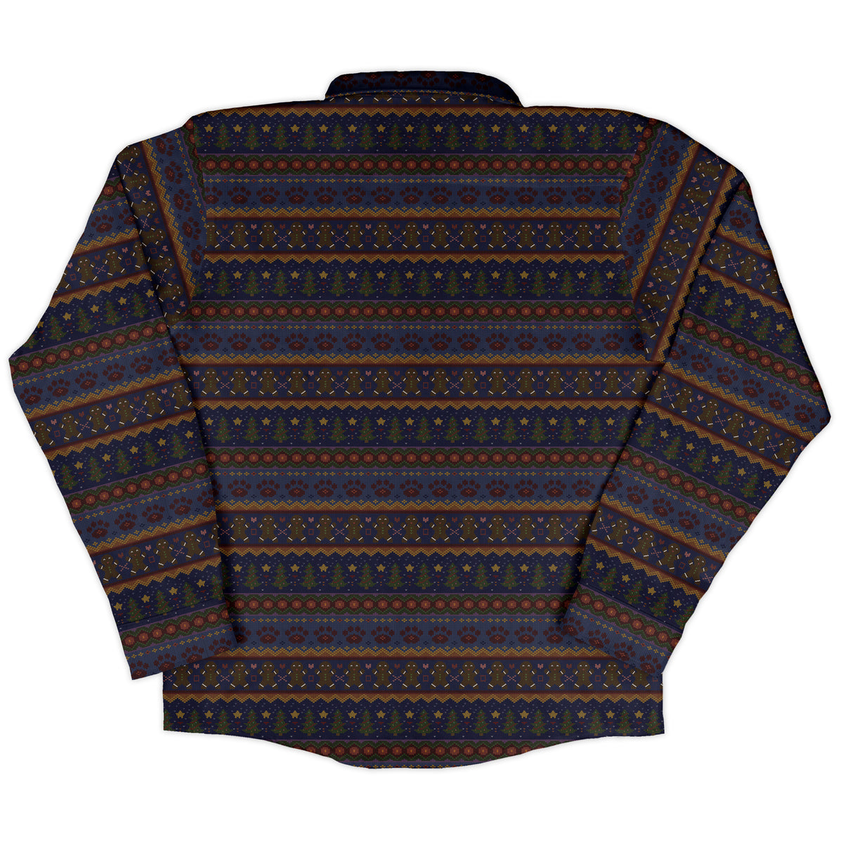 Cozy Holiday Sweater Long Sleeve Button Up Shirt back