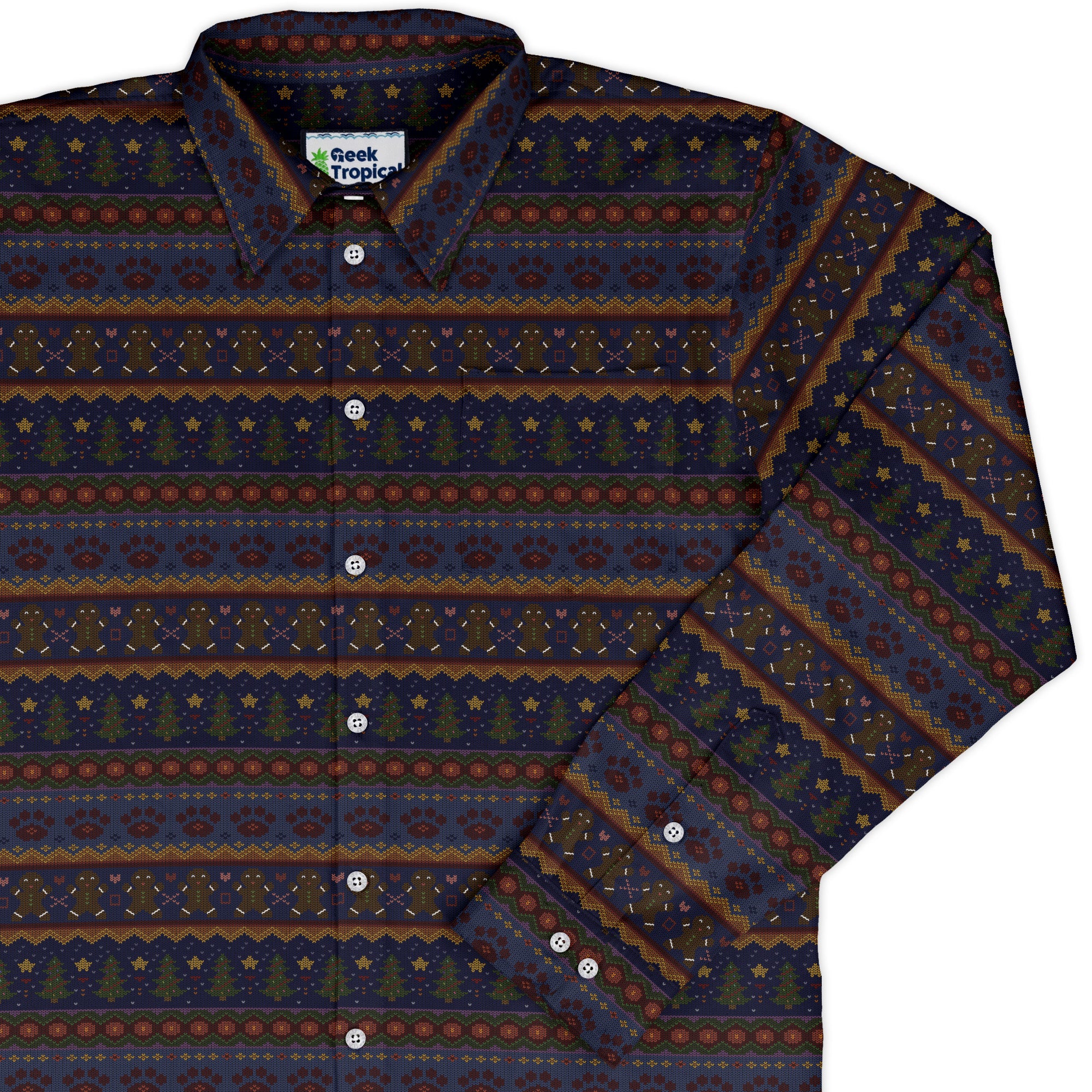 Cozy Holiday Sweater Long Sleeve Button Up Shirt cover